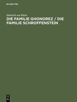 cover image of Die Familie Ghonorez / Die Familie Schroffenstein